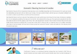 Top Domestic Cleaners London - This is a cleaning company which specializes in providing a high quality cleaning services in the territory of London. The customers can take advantage of domestic cleaning,  end of tenancy cleaning,  office cleaning,  upholstery cleaning and fridge and oven cleaning. The cleaning products that are used are specially designed to remove sever stains and spillages from the treated surfaces and are not dangerous for the health. Address: Flat 4,  Becket House,  36 Old Jewry,  London EC2R...