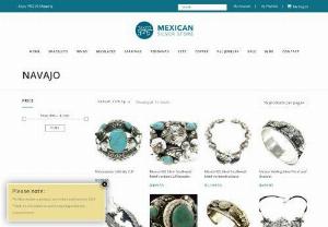 Navajo Inspired Sterling Jewelry Designs | Mexican Silver Store - Mexican Silver Store features Navajo inspired sterling jewelry designs,  including necklaces and bracelets handcrafted by Taxco Mexico artisans.
