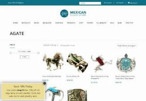 Agate Gemstone Jewelry | Mexican Silver Store - Discover our agate gemstones incorporated into sterling jewelry designs at Mexican Silver Store,  in the form of Taxco Mexico bracelets,  rings and necklaces.