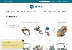Carnelian Gemstone Jewelry | Mexican Silver Store - Discover our carnelian gemstones incorporated into sterling jewelry designs at Mexican Silver Store,  in the form of Taxco Mexico bracelets and necklaces.
