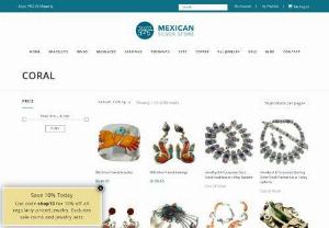 Coral Gemstone Jewelry | Mexican Silver Store - Discover our coral gemstones incorporated into sterling jewelry designs at Mexican Silver Store,  in the form of Taxco Mexico bracelets,  rings and necklaces.