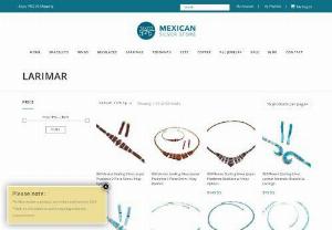 Larimar Gemstone Jewelry | Mexican Silver Store - Discover our larimar gemstones incorporated into sterling jewelry designs at Mexican Silver Store,  in the form of Taxco Mexico bracelets,  rings and necklaces.