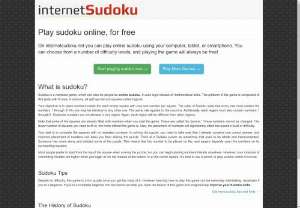 Play Sudoku Online - Play Sudoku Online using your Computer,  Tablet,  or Smartphone. You can choose from a number of difficulty levels,  and playing the game will always be free.
