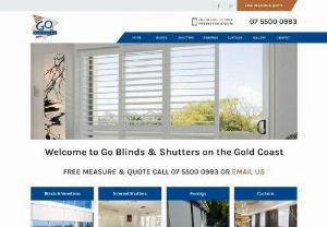 Blinds Shutters Awnings and Curtains - Gold Coast-Go Blinds & Shutters - Go Blinds offer a wide range of shutters, curtains, blinds and awnings completely installed at your location on the Gold Coast. Call us today!