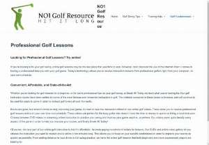 Professional golf lessons for beginners | NO 1 Golf Resource - Looking for Professional Golf Lessons? Try online! If you're looking to fix your golf swing,  online golf lessons may be the last place that you think to.