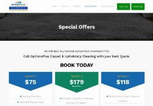 Carpet Cleaning Coupons - At Options Plus Carpet Cleaning,  We have Carpet Cleaning Coupons and deals available for duct and carpet cleaning and other services.