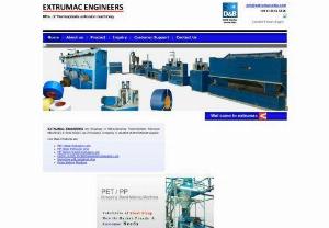 PP extrusion line making machine - EXTRUMAC ENGINEERSis a one of the leading Manufacturers and Exporter of Tharmoplastic PP Strap Making machine PET Box strapping Machine PP Monofilament extrusion line PP Tape making machine Recycling Extrusion Line Rope making machine