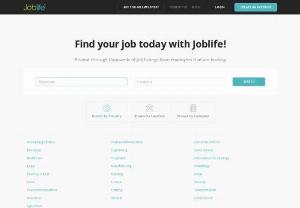 Joblife - Job Search Engine offering a wide variety of jobs across South Africa. Features a resume bank,  free job alerts and free job posting.