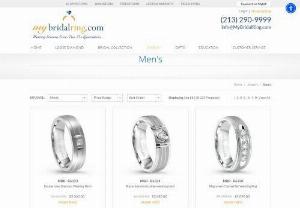 Mens Wedding Bands,  White Gold Wedding Band,  Custom Wedding Bands Los Angeles - Find Unique and Handcrafted with Classic men\'s wedding bands from My Bridal Ring. Choose elegant collection of mens white or yellow gold diamond wedding bands in Los Angeles - California.