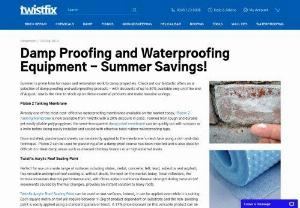 Damp Proofing and Waterproofing Equipment - Summer is prime time for repair and renovation work to damp properties. Check out our fantastic offers on damp proofing and waterproofing products.