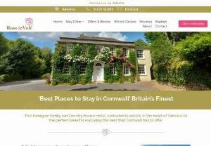 Luxury 4 Star Dog Friendly Hotel in Cornwall - The tranquil Rose in Vale Country House Hotel situated on the north coast of Cornwall,  is the perfect place for a holiday,  getting married,  wedding receptions and honeymoons.