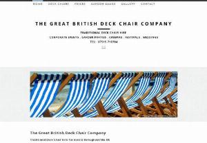 The Great British Deck Chair Company - Deck Chair Hire. Traditional Deck Chair Hire for Corporate and Private Events, Garden Parties, Concerts, Festivals and Weddings throughout the UK.
