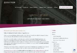 Corona Divorce Lawyer - Holstrom,  Sissung & Block is a full service family law firm dedicated to divorce,  child custody,  property settlements,  spousal support cases and provides litigation,  negotiation and mediation services obtain the best possible result for our clients. We simplify the divorce process,  saving you time,  money and unnecessary hassles. If you need an aggressive Corona attorney who is not afraid to fight for your rights in a divorce,  contact us now to discuss your divorce or other legal needs.