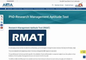 Standout with RMAT - India is a developing nation where anything obsolete has no place. If one can manage to stay in tune with the everyday changing scenarios,  it's only then that person can attain success. Research Management Aptitude Test by AIMA gives the added advantage to professionals to stay well aware in managing the limited resources of the industry with effectiveness and high efficiency.