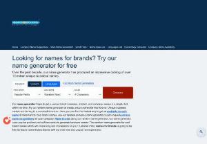 Brand Name Generator, Random Business Name Generator, Names for Brands - Our brand name generator helps to get a cool company name, in a single click on our random business name generator to find cool brand names, random names for brands
