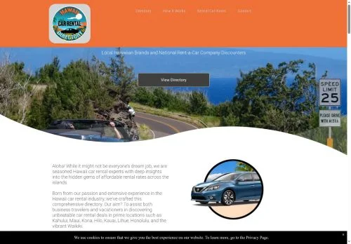 Screenshot of Hawaii Car Rental Directory | Discount Rental Vendors