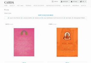 E-Invites - CARDA welcomes you to the astounding and alluring world of online stationery and e-invites for wedding,  e-invites for birthday,  e-invites for engagement,  e-invites for dinner.