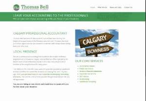 Thomas Bell, CGA - After over 10 years of service in the Calgary community we feel confident that we can fulfill your needs. We offer the following services: Personal Tax returns, Estate tax returns, Business financial statements, Corporate tax returns, GST returns, Bookkeeping