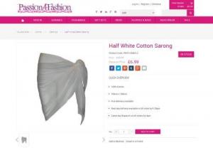 Plain Half White Cotton Sarong - Plain White Sarong is special to your beach outfit. This is adding that something special to your outfit and looks you different. We can also provide free delivery in the UK orders! Exclusive to passion4fashion sale is now on 40% off that we offere. It is available in white colour.