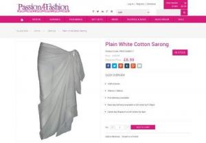 Plain White Cotton Sarong - Plain White Cotton Sarong. Add that something special to your beach outfit. Colours: White