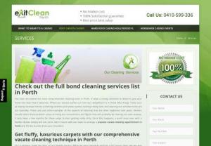 Bond Cleaning Perth - ExitCleanPerth offers top class bond cleaners,  exit clean services and end of lease cleaning services as per customise requirement in Perth. Our House and Vacant Cleaning services are accepted by many companies in Perth. We are your local and household home cleaners and bond cleaners to execute all cleaning assignments for our clients.