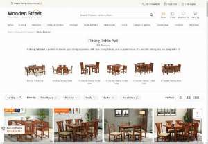 Dining Table Sets in India - Dining Table set will give you an elegant look for dining room. Start decoration and enjoy your daily meal.