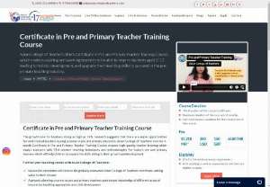 Pre and primary Teacher Training in India with Certification course - ACT offers a short certification course in India on pre & primary teacher training focusing on preparing teachers for primary teaching career.