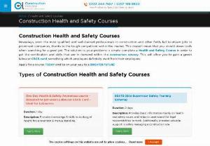 Construction Health & Safety Courses,  One Day Site,  SMSTS,  SSSTS - Construction Helpline provides various health and safety courses for construction including CITB health & safety 1 day,  Level 1 Award in health & safety in construction environment, Site Management Safety Training Scheme,  Site Supervisors\' Safety Training Scheme courses.
