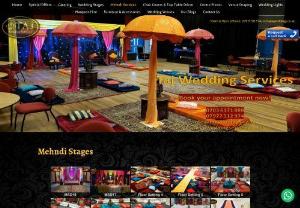 Cheap Mehndi Stages - Taj Wedding Services offer a new generation of Mehndi artists for your special occasions. We also offer traditional and contemporary Mehndi stages decoration in London at Cheap Price.
