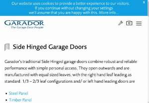 Garador Ltd | Side Hinged Garage Doors - Garador Ltd offers Side-Hinged doors,  the reliable,  inexpensive alternative to bigger,  heavier garage doors. Garador Side-Hinged garage doors come equipped with weather seals on three sides of each door and are available with a lever handle inside and out for easy access.