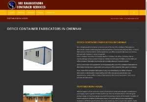 Office Container Fabricators in chennai - Sri raghavendra Office Container Fabricators in chennai offer quality containers and services makes as best Office Container Fabricators in chennai