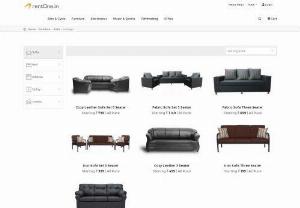 Sofa on rent in Pune - Supreme Iron sofa set,  fabric sofa set,  leather sofa set 3+1+1 to complete your living area are available on RentOne,  an online rental store for furniture with the remarkable services in Pune for rent at the reasonable rate.