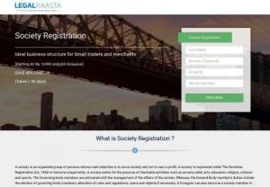 Society registration - Are you planning to serve the society and want others to help you with the same? Then registering a Society might be helpful for you. Get Society registration at Legalraasta