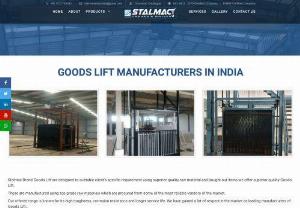Goods lifts,  goods lifts manufacturers,  goods lifts manufacturers by stalmac enterprise - Stalmac Enterprise are india\'s Largest crane manufacturers company and Exporters Of goods lift manufacturer,  Overhead cranes manufacturers,  Eot crane manufacturers,  wire rope hoist manufacturers ahmedabad,  flame proof hoist,  flame proof hoist manufacturers,  crane manufacturers,  eot crane,  wire rope india,  goods lift manufacturer in Ahmedabad,  vatva,  Gujarat,  India.