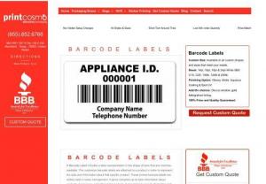 Barcode Labels Printing,  Custom Barcode Labels Printing - A Barcode Label includes a data representation in the shape of bars that is machine-readable. The barcode label is attached to a specific product and the label data shows the information about that specific product.