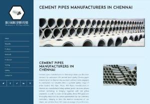 Cement pipes manufacturers in Chennai - SRIRASHI SPUN PIPES - Cement pipes manufacturers in Chennai is the best manufacturers offered by Sri Rashi Spun Pipes. Contact for best Cement pipes manufacturers in Chennai.