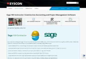 Sage 100 Contractor Support Services |Syscon-inc - Syscon provides the Sage 100 Contractor support services. It will help to make contractors,  businesses more efficient,  more profitable and more rewarding in many different ways.