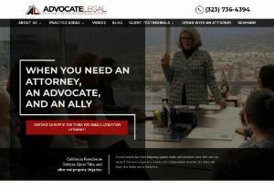 Advocate Legal - Law firm,  attorneys and lawyers specializing in foreclosure and bankruptcy related matters including MERS scams,  quiet title and in the greater Los Angeles,  CA area. 5455 Wilshire Blvd #2119,2119 Los Angeles, CA 90036 (323) 692-7499