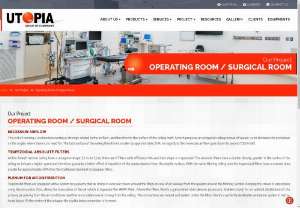 Operating Room/ Surgical Room - Utopia deliver Unidirectional filtering ceiling for surgical rooms,  Ceiling technical characteristics and necessary airflow. The cost of running a unidirectional ceiling is strongly related to the air flow,  and therefore to the surface of the ceiling itself.