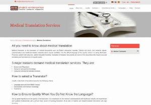 Medical Translation Services In india - Shakti Enterprise - Shakti Enterprise has been providing medical translation services to industry leaders since more than 25 years with our quality medical translator services.