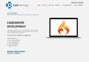Codeigniter Development Company,  Hire Codeigniter Developer - Csoft Technology is a well renowned CodeIgniter development company that concentrates on improving sales of its clients. Our strong portfolio can give you a hint about our excellence and quality. Know more about CodeIgniter development services.