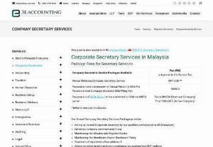 Malaysia Secretary - 3E Accounting provides cost-effective and efficient corporate company secretary services in Malaysia. With years of experience,  they offer services that are result oriented as they have a well-qualified team.