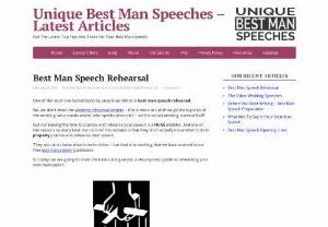 Best Man Speech Rehearsal - You MUST Do This - You could have the best written speech ever. But without proper rehearsal, it could still go wrong. Follow our tips and avoid this being an issue.