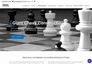 Giant Chess & Checkers Board Construction | Florida - Sport Surfaces is now building outdoor chess and checkers to create that resort style living in the convenience of your home or community. We started building several different types of outdoor chess courts and found that kids wanted to play checkers.