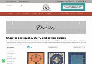 Dhurrie rugs, durry, Cotton durries and Indian dhurrie rugs online - Shop best quality Dhurrie rugs, durry and cotton durries online. Get huge collection of handloom durries and Indian dhurrie rugs online at lowest price at Yak Carpet, Delhi. These Indian Dhurries are specially designed to give an all new look to your home with vibrant colors and design on each handmade dhurrie.