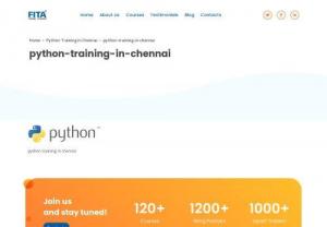 Python Training in Chennai - FITA is the best training institute for Python Training in Chennai. We have trained more than 10,000+ IT students. Python training offers the well trained MNC professionals as trainers. We are offering more than 125+ IT Courses. Python Training Chennai offers the placements in top IT Companies. Python Training institutes in Chennai has the unique training methodology. Call Us: @98417-46595