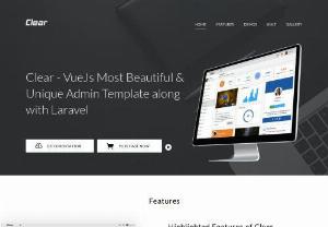 Vue admin template - Now a days,  VueJS has become trending technology in IT software and here is one of the web application of VueJS. Clear admin template is the ever best admin template for those who are starting their startup managements for professionals as it is based on the BOOTSTRAP: contains HTML,  CSS based designs for typography,  forms,  buttons,  navigation and other interface components as well as javascript extensions.