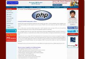Learn PHP in Coimbatore - CampusUK - Every day the number of websites increasing,  the field of web advertising is developing and extending at a quick pace. The demand for PHP programmers and designers are very high. So learn PHP in coimbatore at campusUK. And get PHP relevance and usefulness.