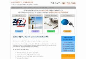 Dedham 24/7 Locksmith - Need locksmith in Dedham,  MA? Dedham 24/7 Locksmith will give you the best one. Locksmith service isn't a minor thing - it is most important to choose not only good technicians that will deliver high standard work,  but also to select trusted and reliable technicians that will make sure you feel tranquil and safe - that is precisely the reason we are here for. We offer all type of locksmith services Automotive Locksmith - Car Keys and Car Lockout Commercial Locksmith - Keys,  Safes and Office L
