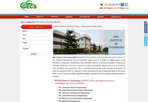 RNS IT Engineering College | Admission in RNSIT Engineering College Bangalore| GECS - RNS Institute of Technology (RNSIT) was established in year 2001. Get details about admission in RNSIT Engineering College Bangalore, Campus Details, Fee Details, College Structure & Many Other Details for which you are searching online about RNSIT @ GECS!